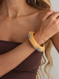 Missy Jewelry - Shaila Natural Wood Turquoise Bangle