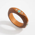 Missy Jewelry - Shaila Natural Wood Turquoise Bangle