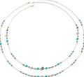Missy Jewelry - Shaniyah Turquoise Beaded Necklace Set - Silver Color