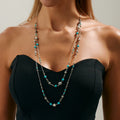 Missy Jewelry - Shaniyah Turquoise Beaded Necklace Set - Silver Color