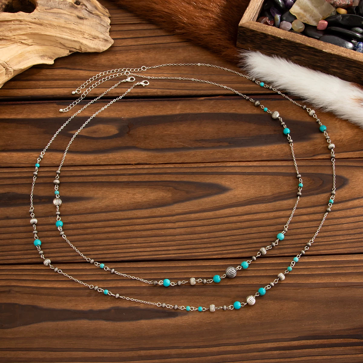 Missy Jewelry - Shaniyah Turquoise Beaded Necklace Set