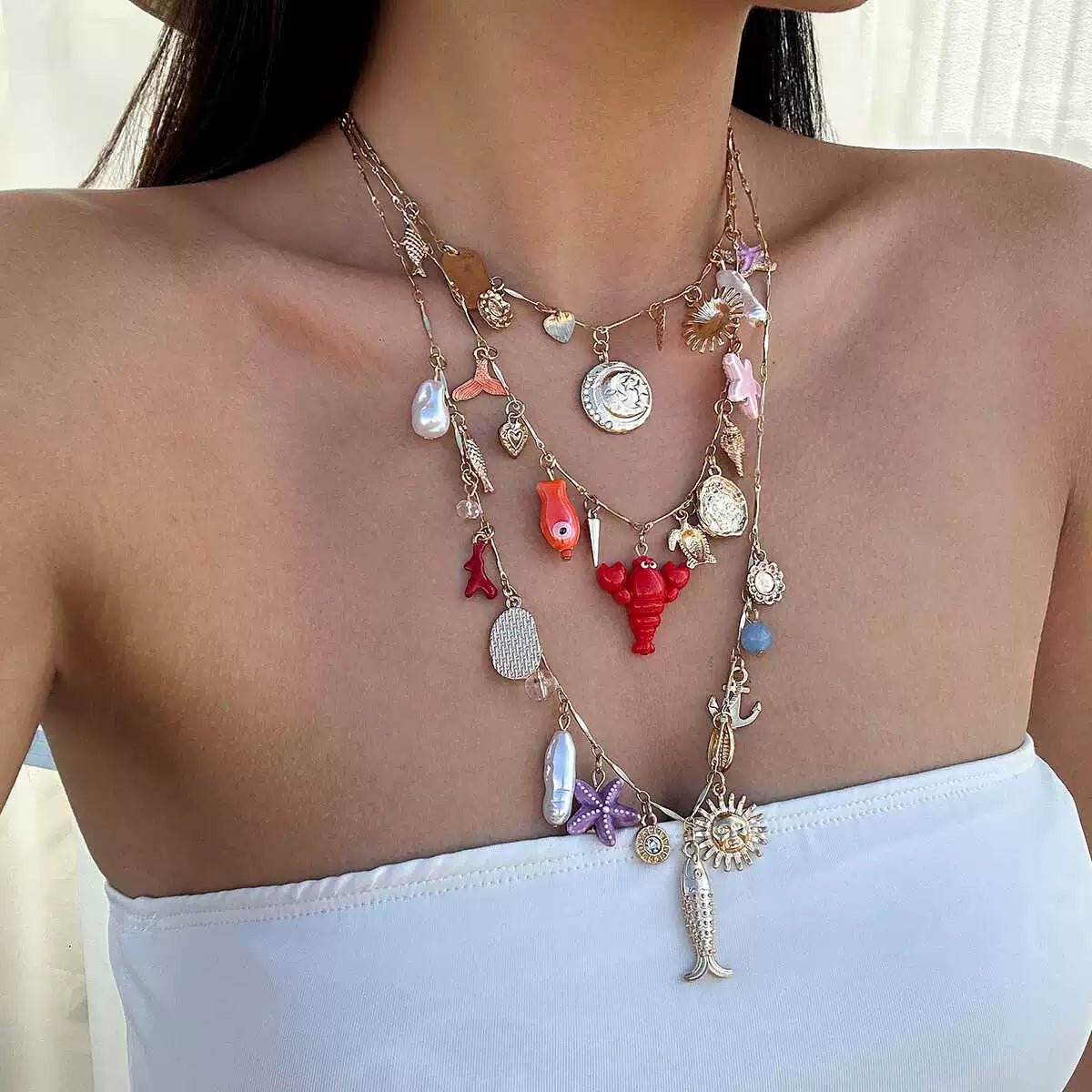 Missy Jewelry - Shyloh Ocean Charm Layered Necklace