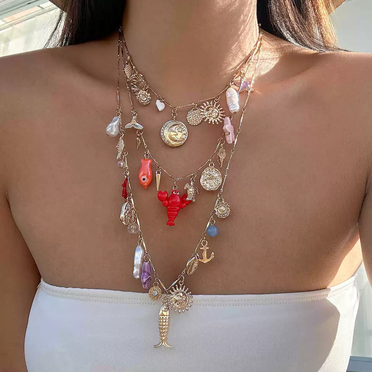 Missy Jewelry - Shyloh Ocean Charm Layered Necklace