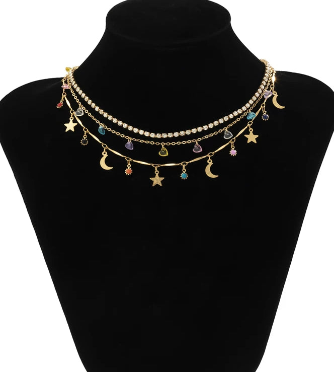 Missy Jewelry - Sloan Celestial Layered Charm Necklace