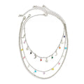 Missy Jewelry - Sloan Celestial Layered Charm Necklace - Silver Star & Moon Color