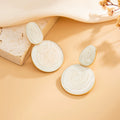 Missy Jewelry - Svea Cream Marbled Drop Earrings