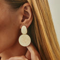 Missy Jewelry - Svea Cream Marbled Drop Earrings