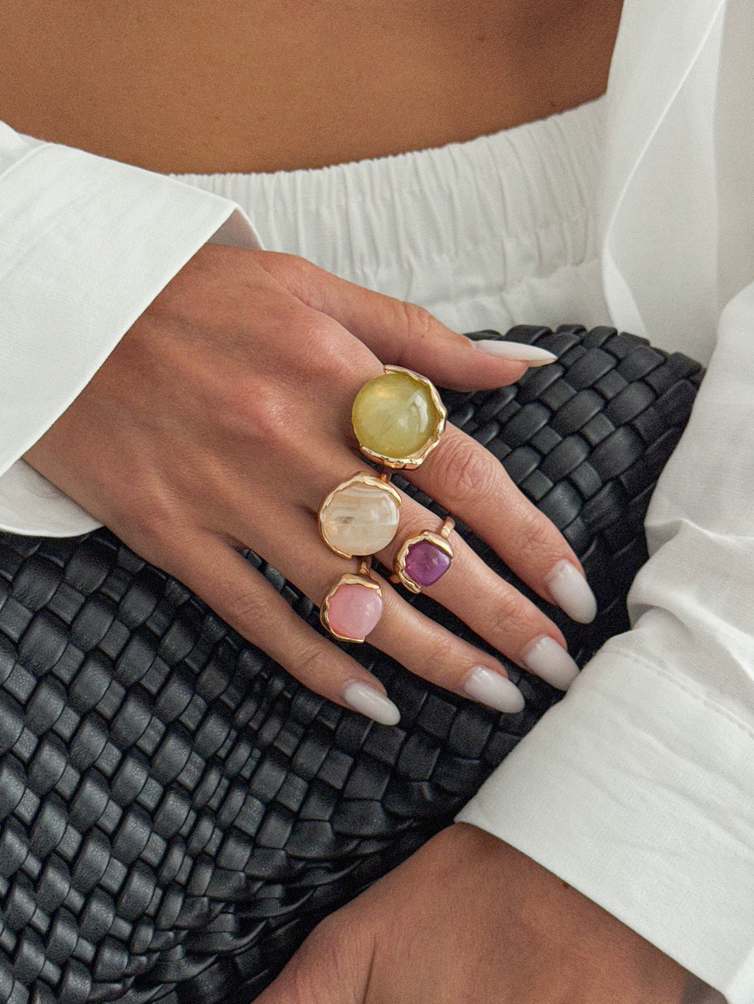 Missy Jewelry - Thea Organic Stone Ring Set