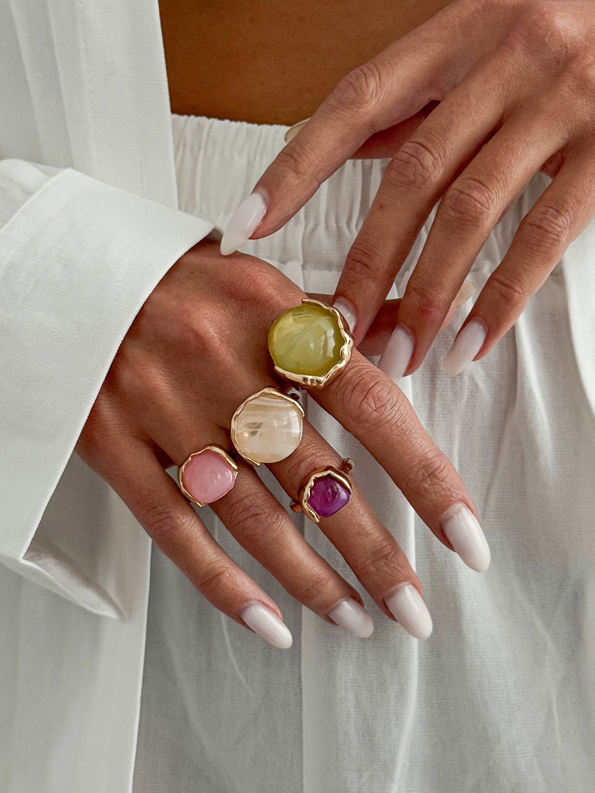 Missy Jewelry - Thea Organic Stone Ring Set