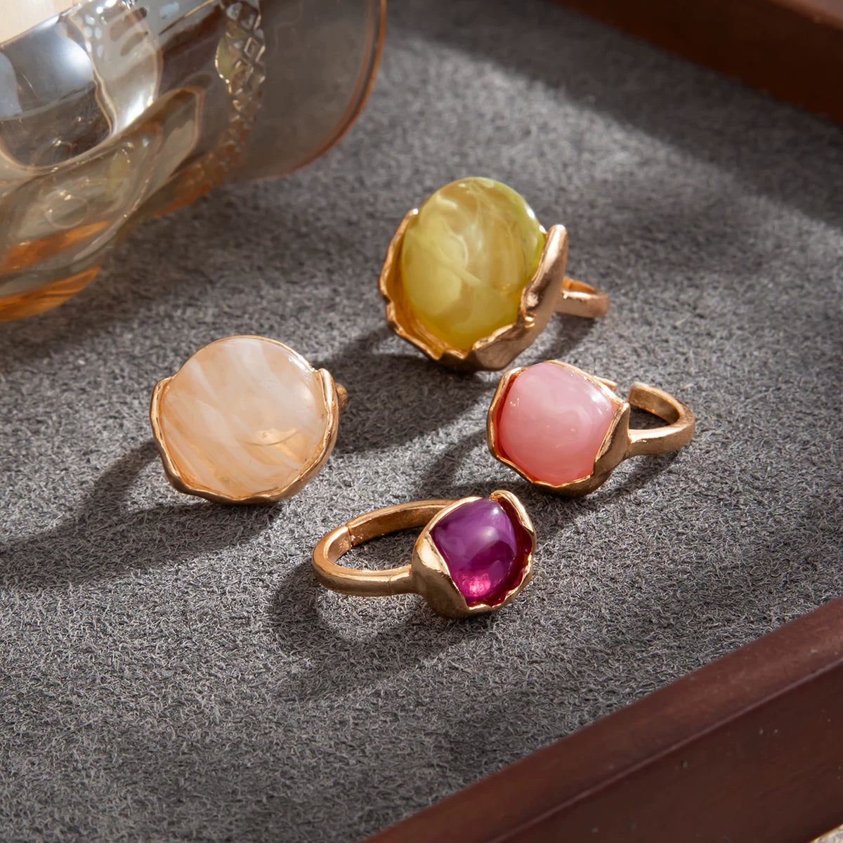 Missy Jewelry - Thea Organic Stone Ring Set