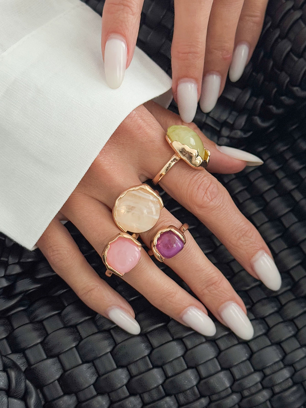 Missy Jewelry - Thea Organic Stone Ring Set