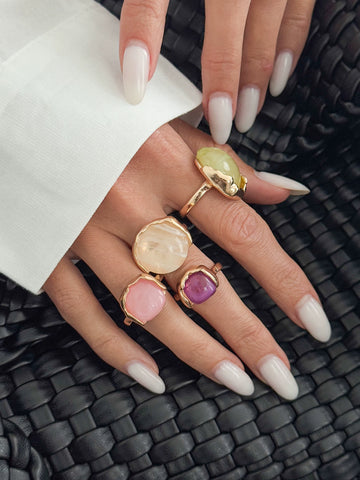 Missy Jewelry - Thea Organic Stone Ring Set