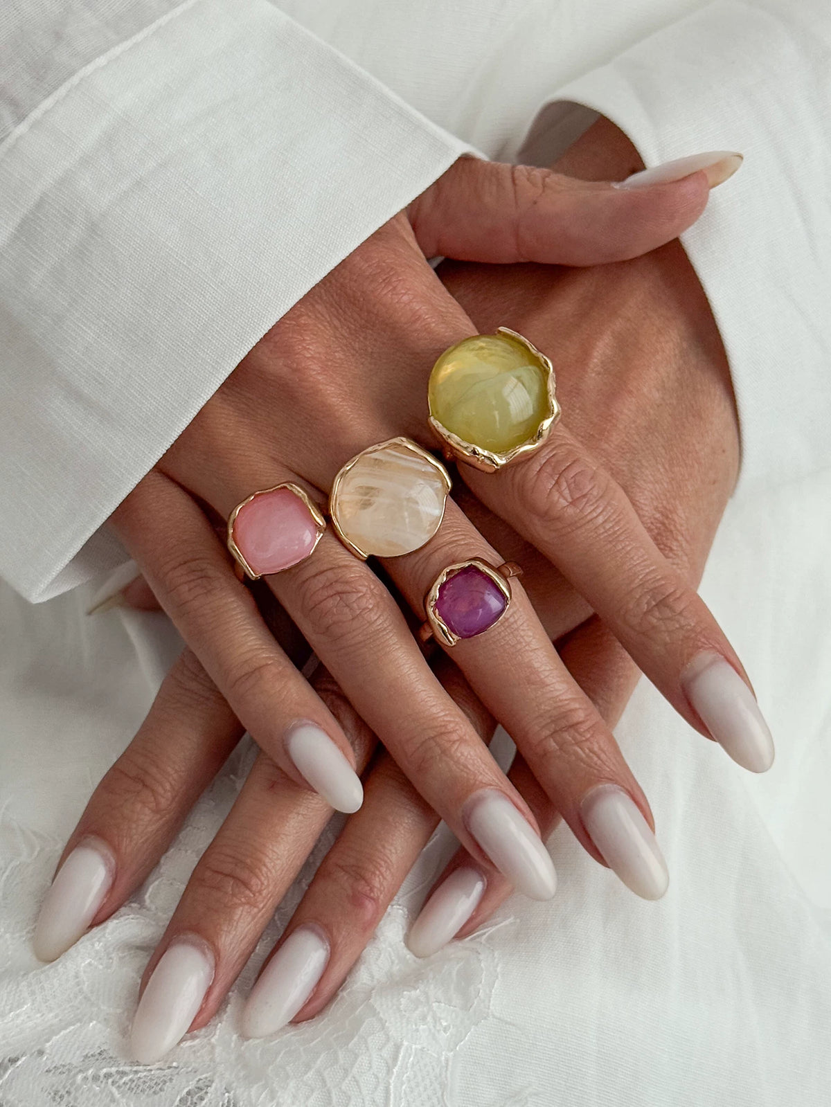 Missy Jewelry - Thea Organic Stone Ring Set