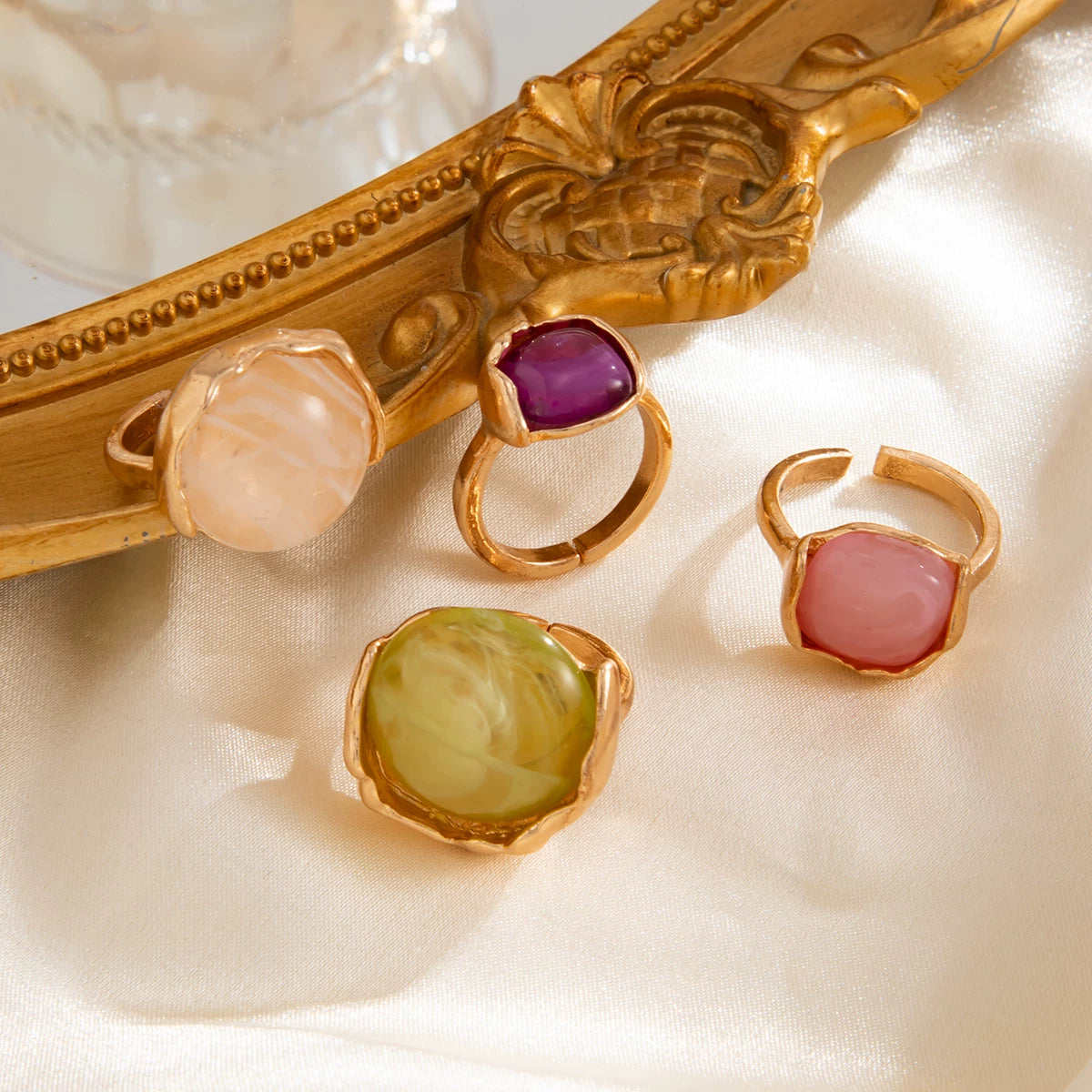 Missy Jewelry - Thea Organic Stone Ring Set