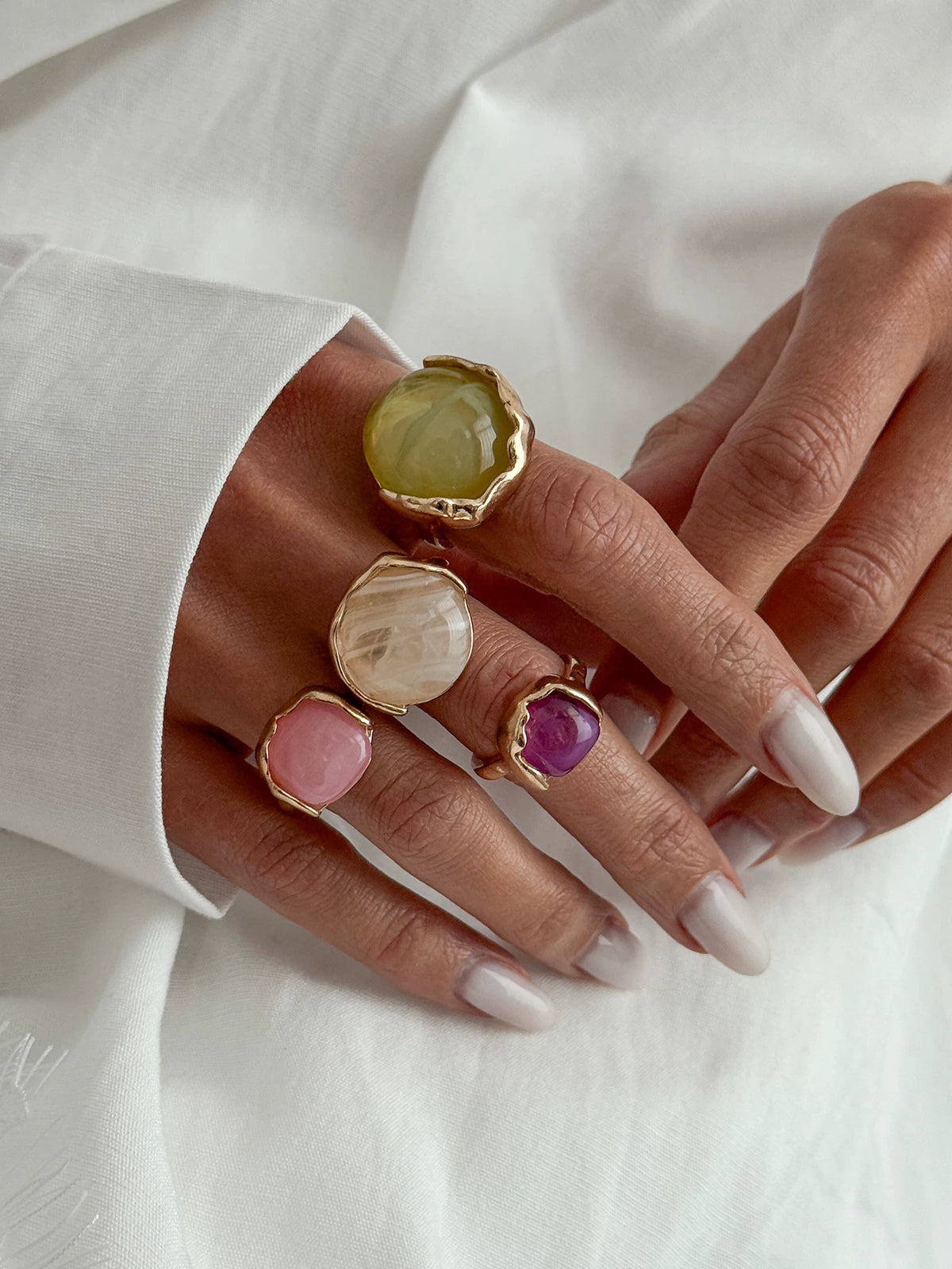 Missy Jewelry - Thea Organic Stone Ring Set