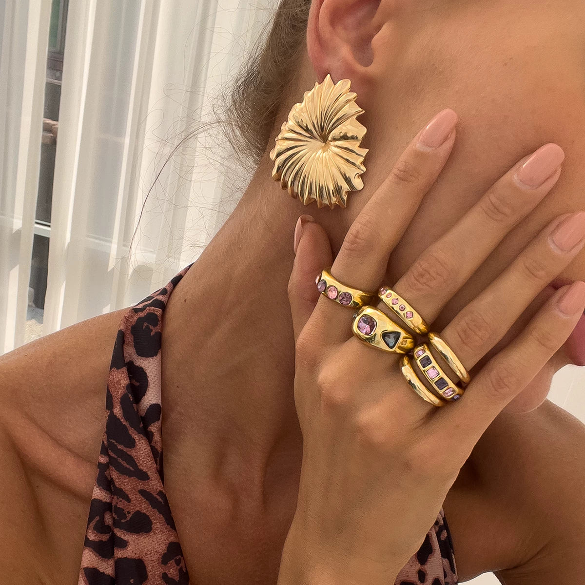 Missy Jewelry - Zahra Amethyst Crystal Ring Set