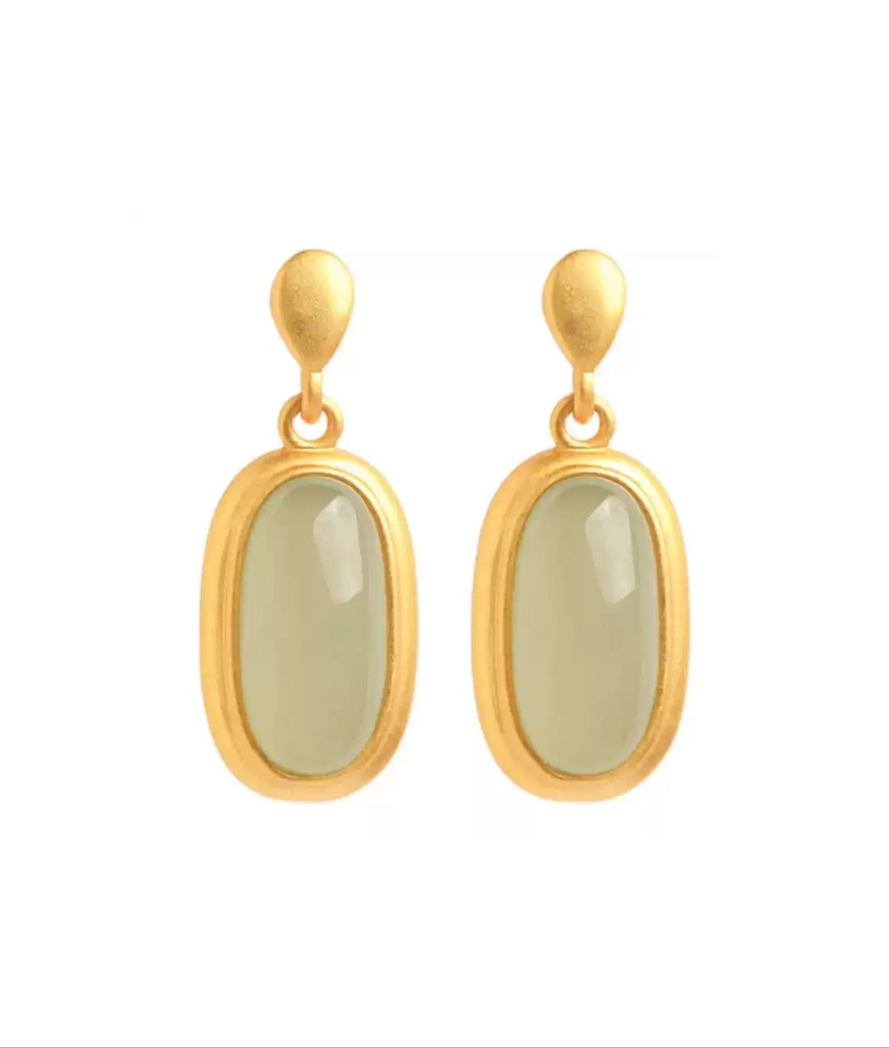 Jade Elegance Silver Drop Earrings