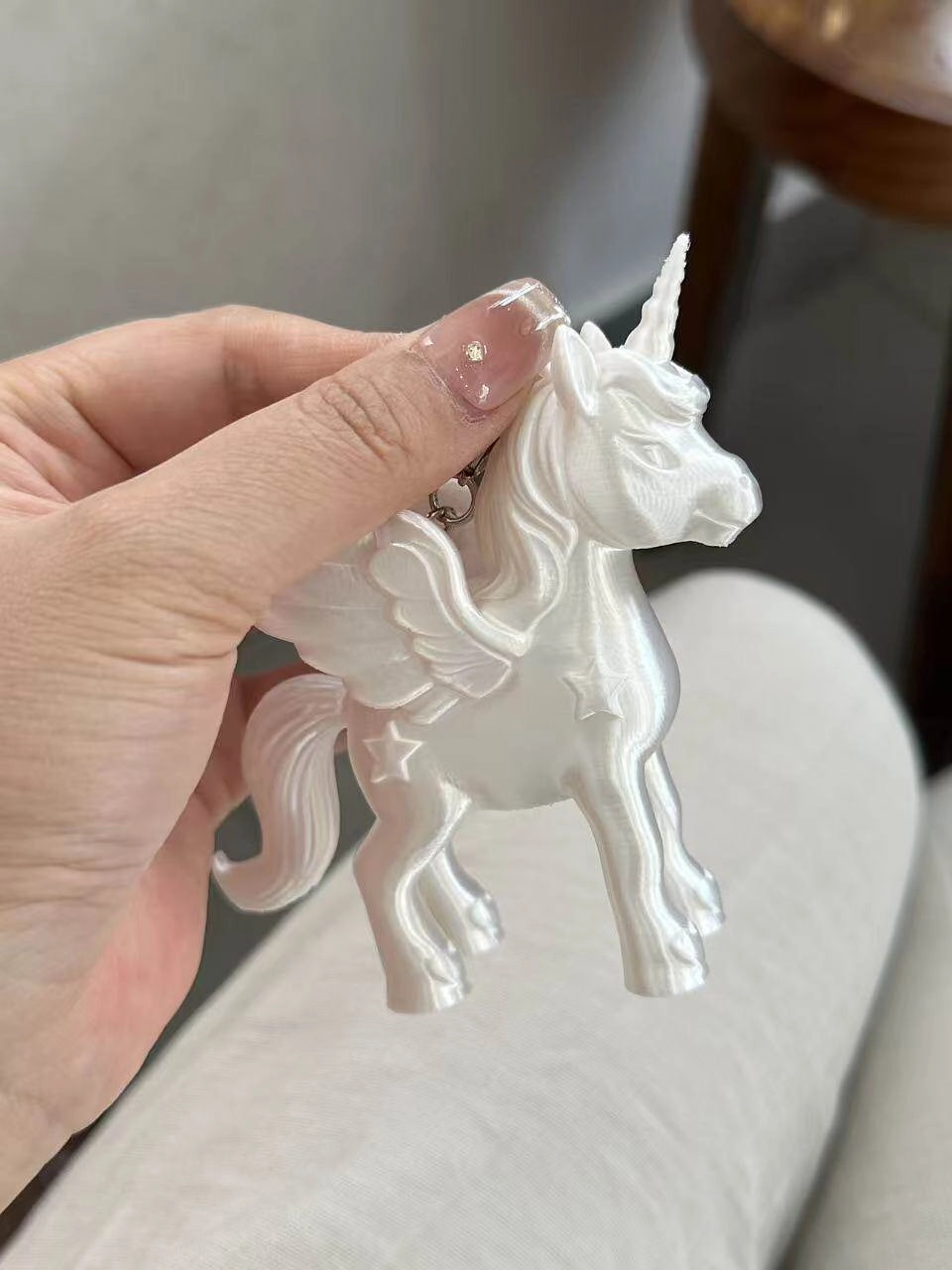 3D Printed Heart Unicorn Keychain [M4IA88AF]
