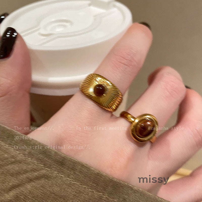Aahana Golden Tiger Eye Ring [4Z0CZRT4]