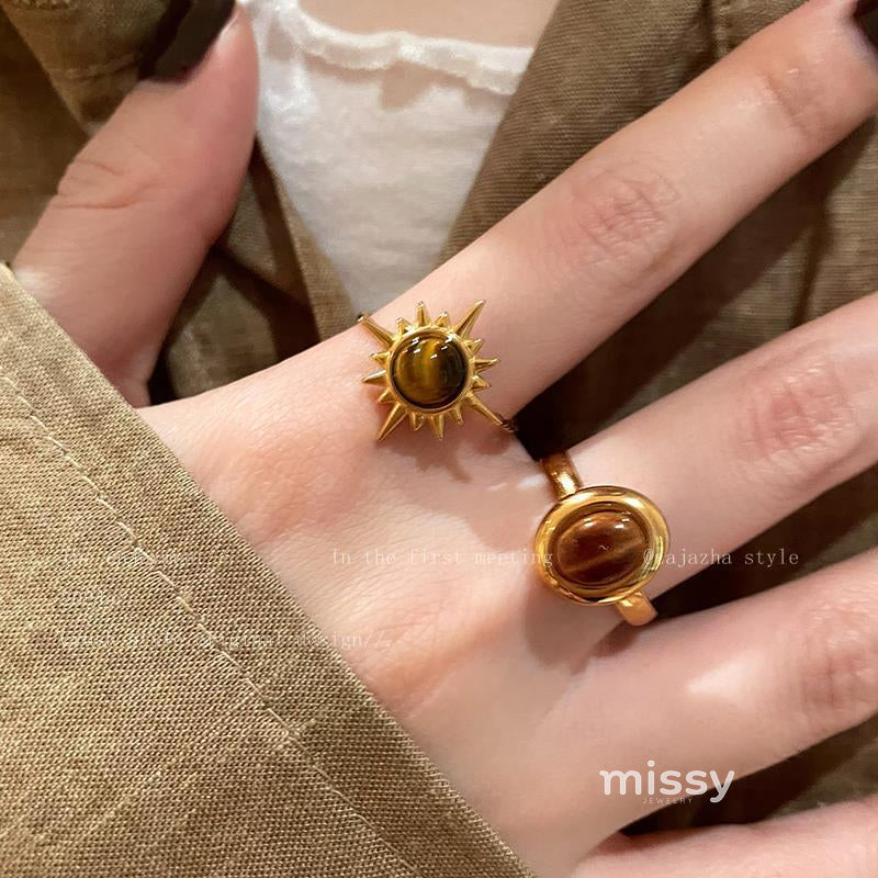 Aahana Golden Tiger Eye Ring [OQEGUCGB]