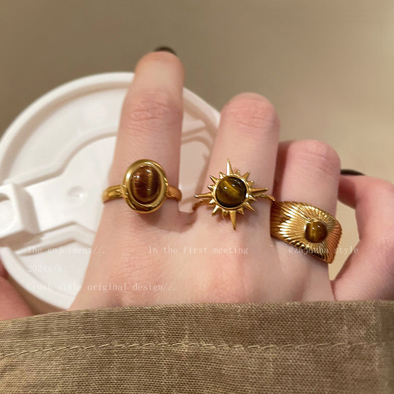 Aahana Golden Tiger Eye Ring [RWY97MIJ]