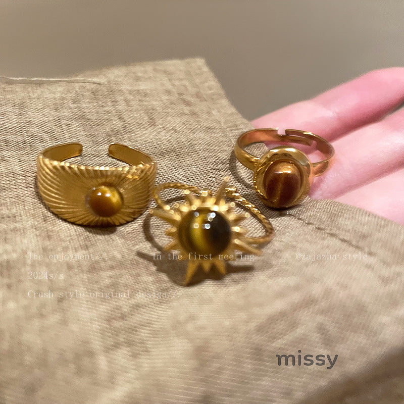 Aahana Golden Tiger Eye Ring [JPBBXVWG]