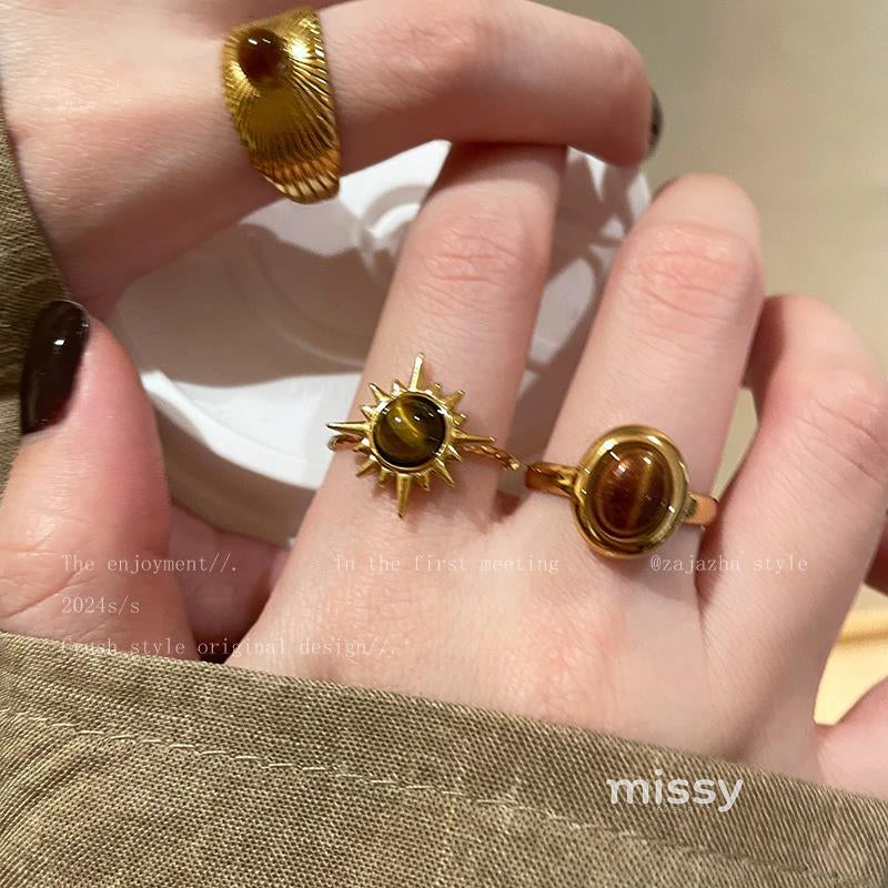 Aahana Golden Tiger Eye Ring [RWY97MIJ]