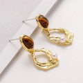 Aariah Geometric Tiger's Eye Earrings [1QZ5ZAX9]