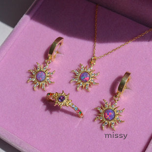 Aariyah Opal Zirconia Pendant Necklace [A1GS8385]