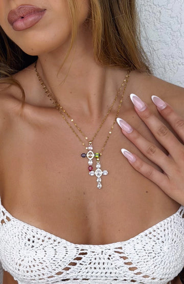 Missy Jewelry Abbygail Layered Gemstone Necklace Set