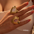 Abree Dainty Heart Studs & Rings [VVSMOCYX]