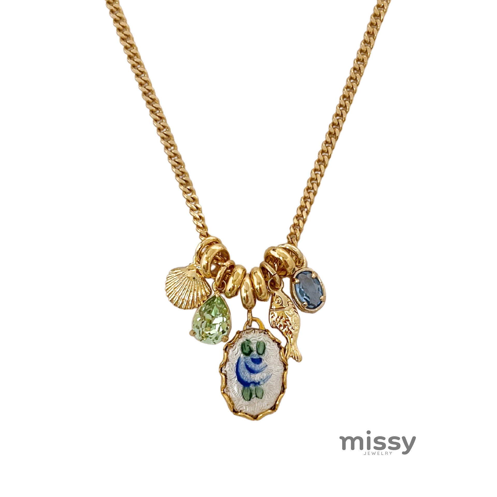 Acelyn Ocean Charm Necklace [XA3QGUAL]