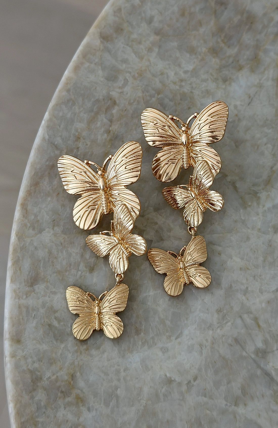 Missy Jewelry Adah Golden Butterfly Drop Earrings