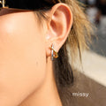 Adalae Two-Tone Geometric Earrings [Y1SUFX3H]