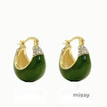 Adalina Avocado Gem Basket Earrings [L24Y0EBZ]