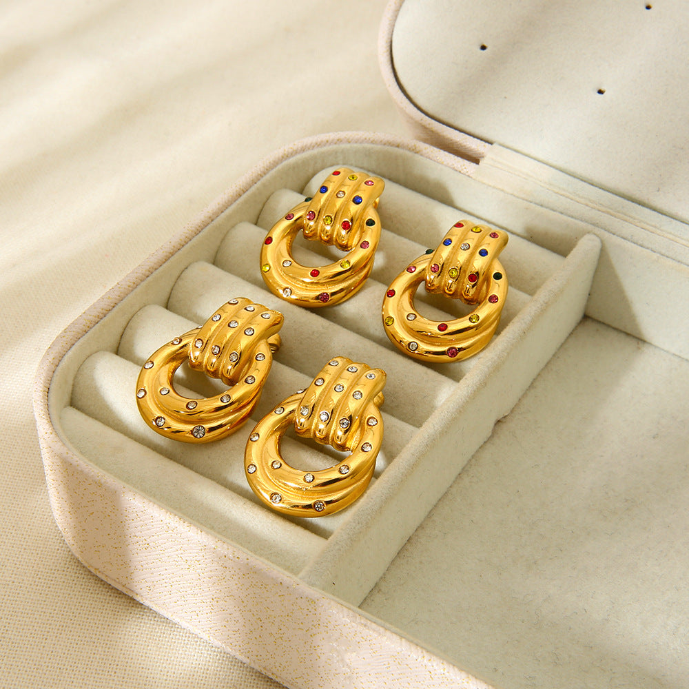 Adama Twisted Pavé Huggie Earrings [7S8GGHJ4]