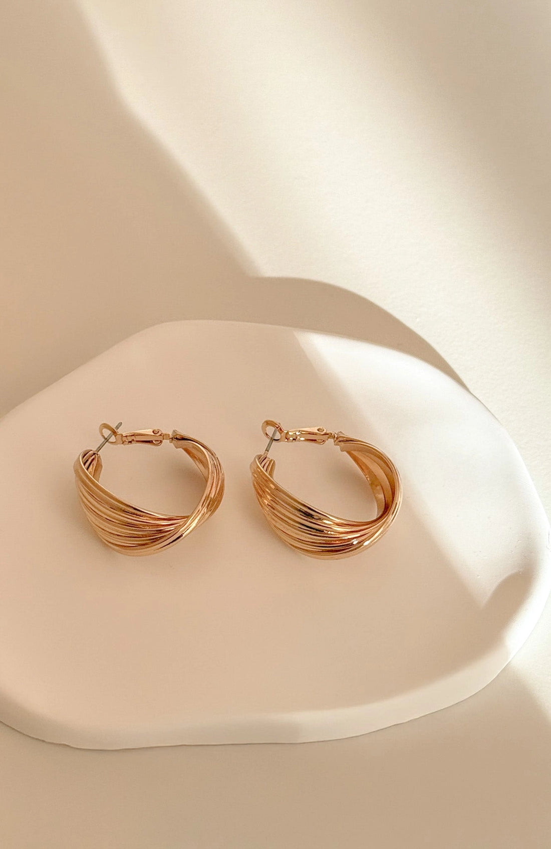 Missy Jewelry Addilynn Twisted Gold Hoops