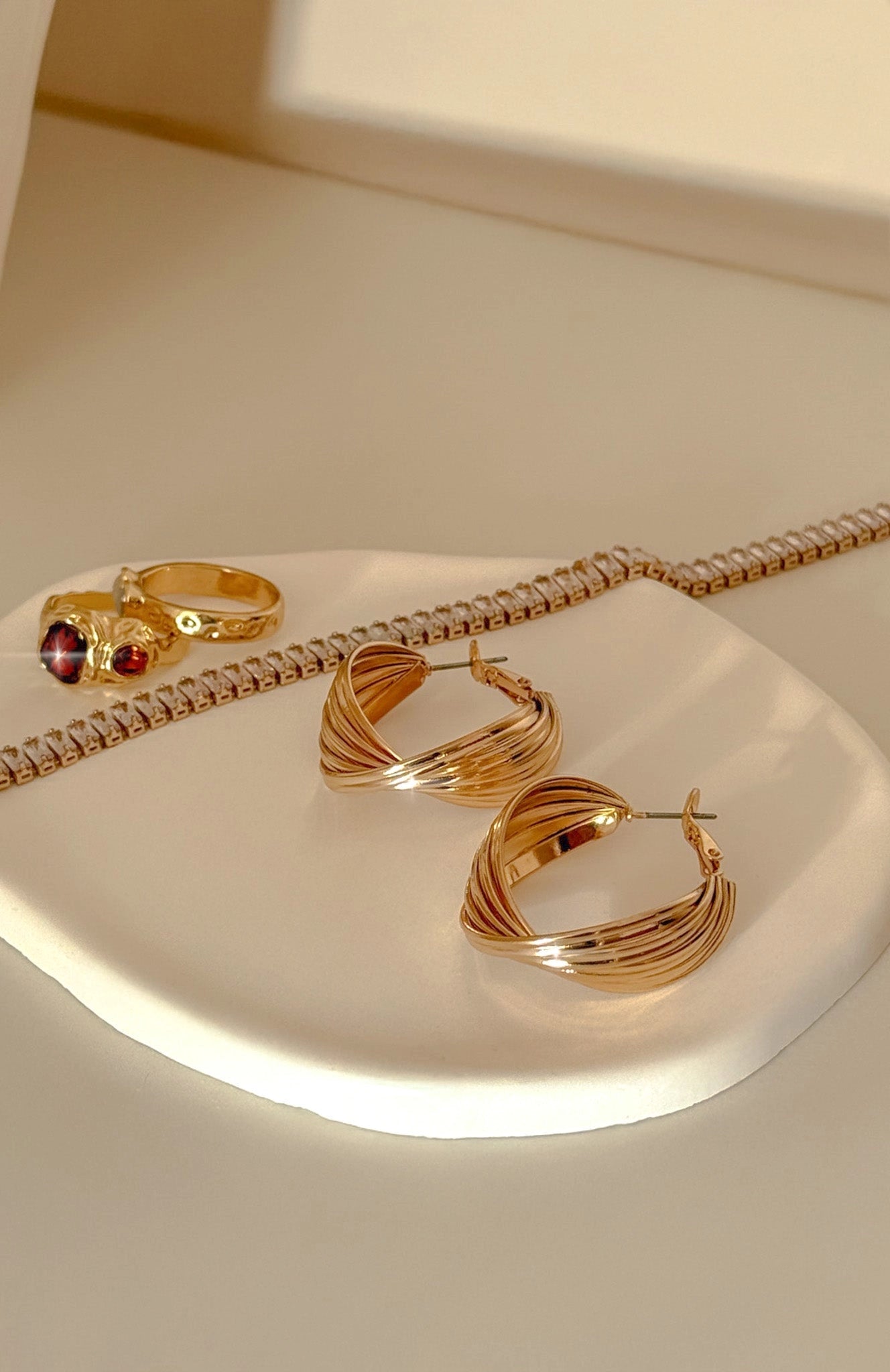 Missy Jewelry Addilynn Twisted Gold Hoops