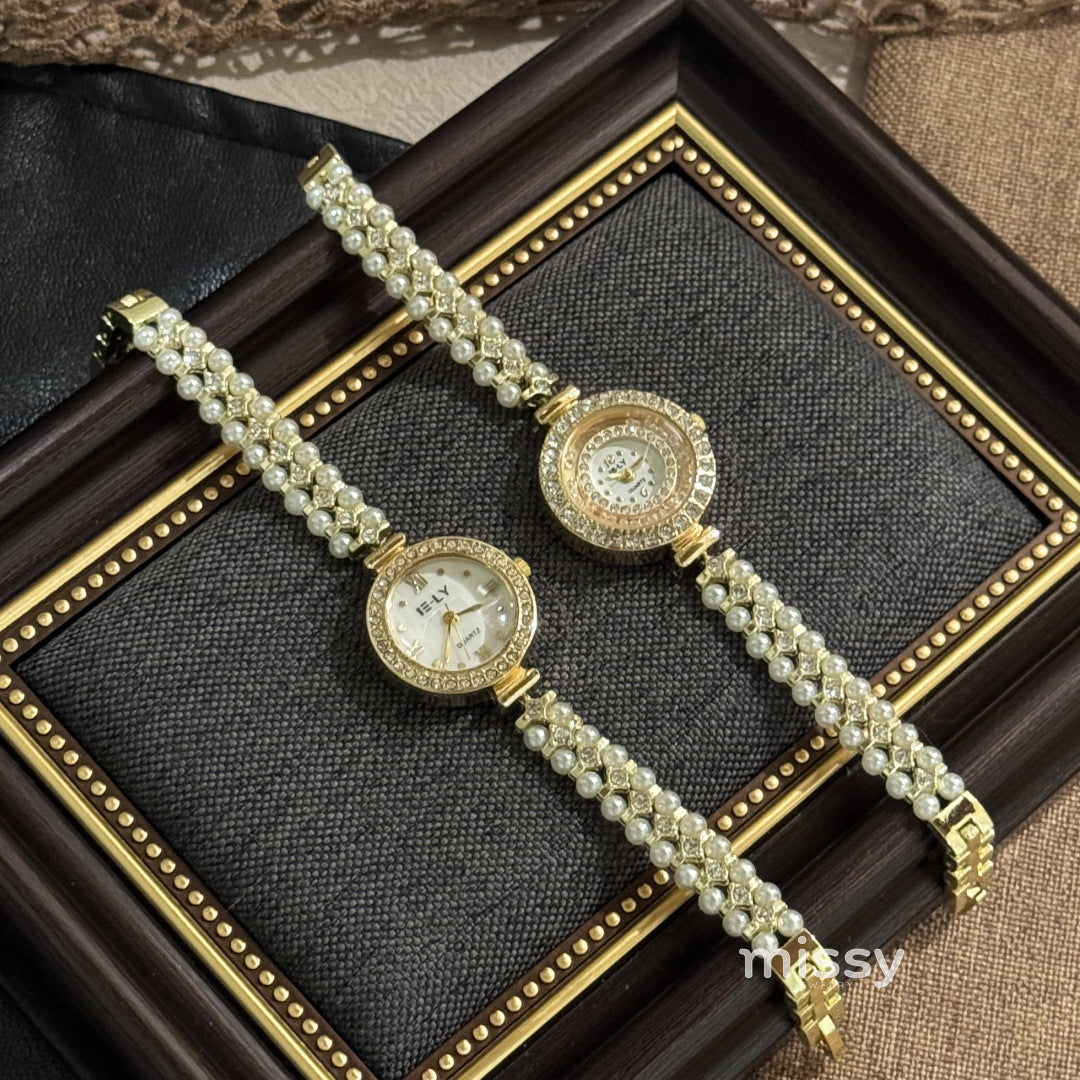 Adilene Pearl Diamond Bracelet Watch [HIM00HLP]