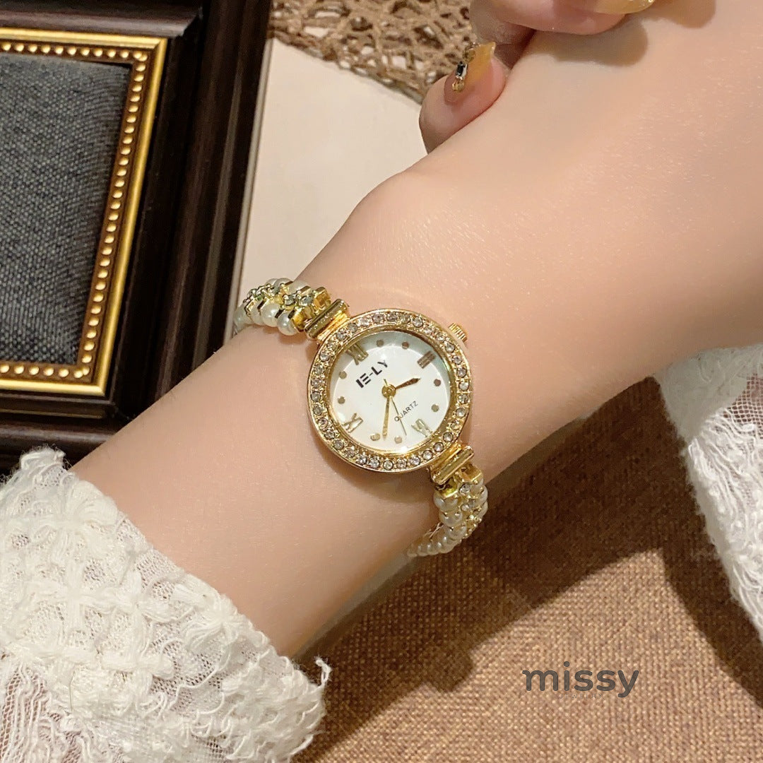 Adilene Pearl Diamond Bracelet Watch [I6IUQJ4L]