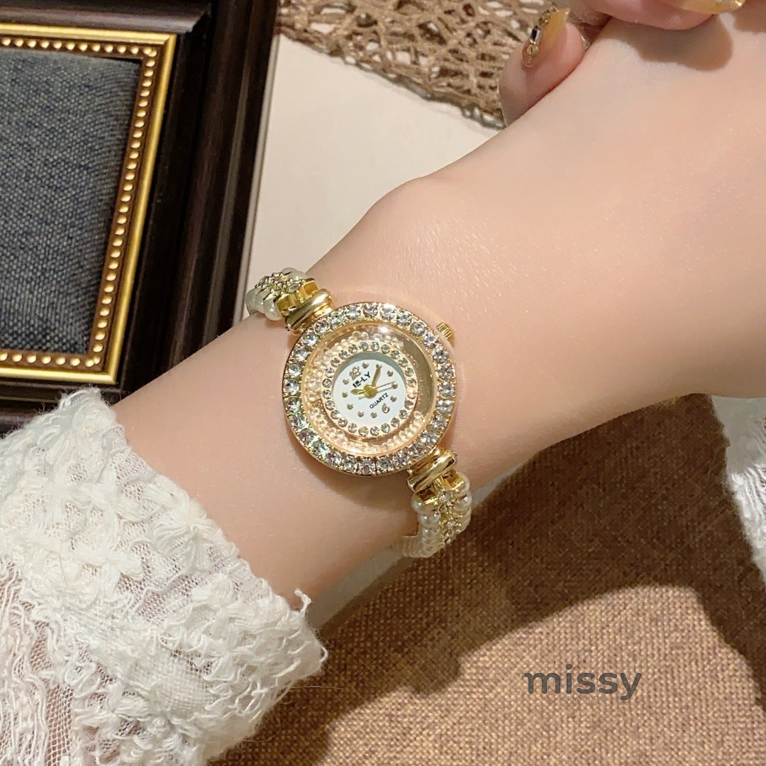 Adilene Pearl Diamond Bracelet Watch [EPMM86TO]