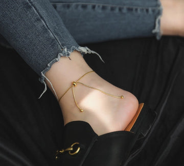 Adjustable Drawstring Chain Anklet [HB41LVAQ]