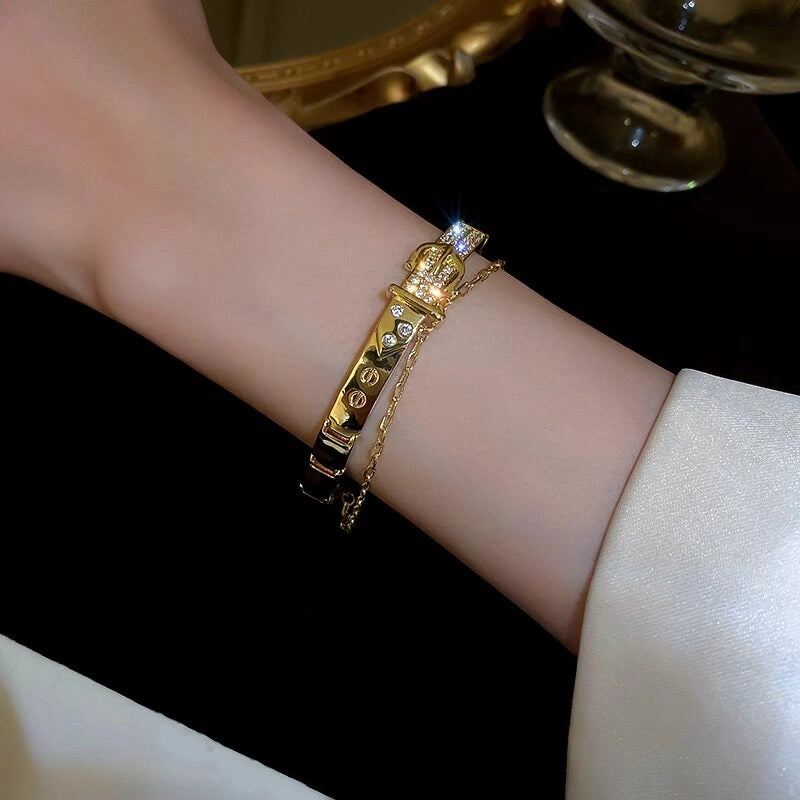 Adjustable Natural Stone Beaded Bracelet [42TIM8QN]