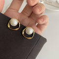 Afia Geometric Pearl Drop Earrings [28TA3E03]