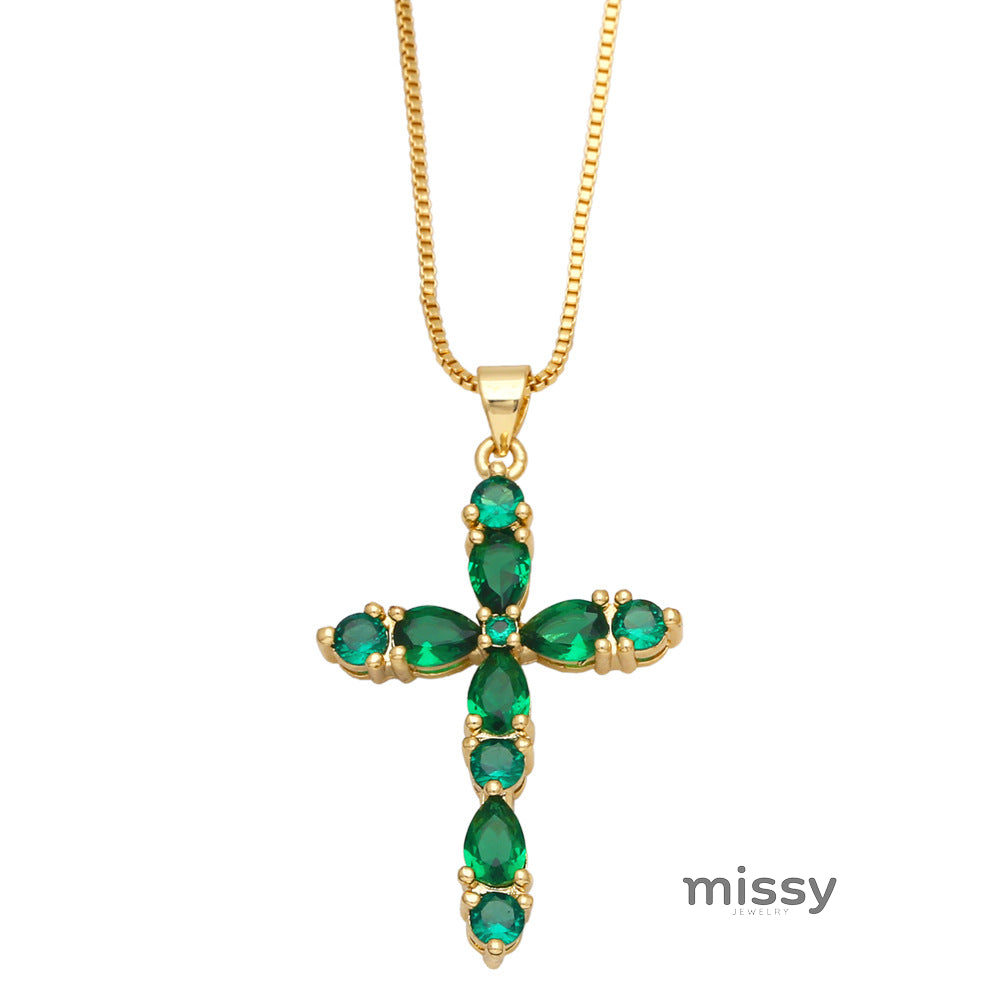 Ainhoa Colorful Zircon Necklace [GI9BA3WZ]