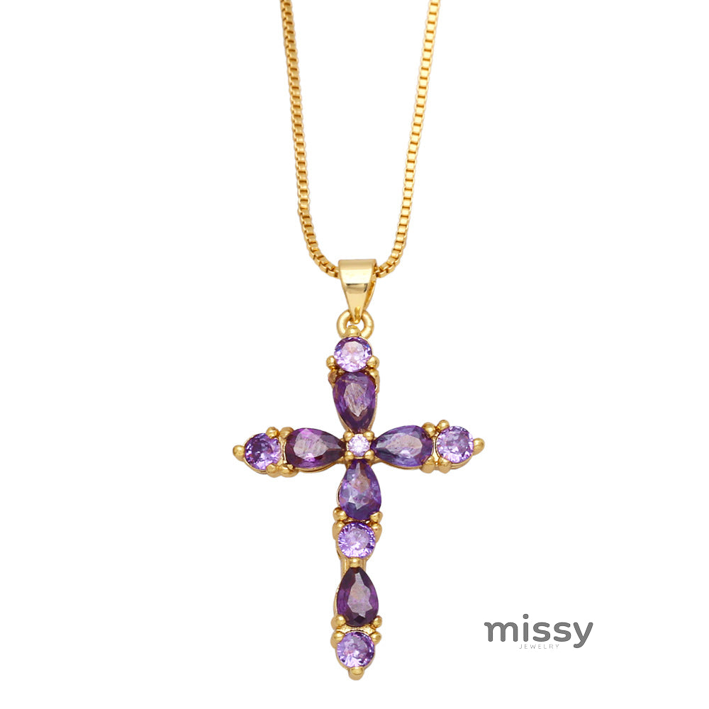 Ainhoa Colorful Zircon Necklace [6347TYLN]