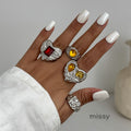 Aishani Molten Heart Crystal Ring [J9AOQSO8]