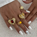 Aishani Molten Heart Crystal Ring [2YWYHUJY]