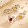 Aishani Molten Heart Crystal Ring [S02GIL3Y]