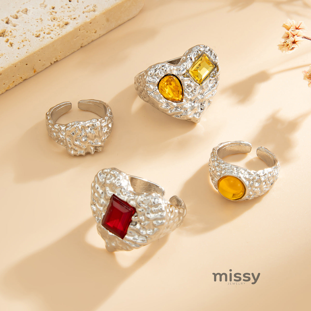Aishani Molten Heart Crystal Ring [S02GIL3Y]
